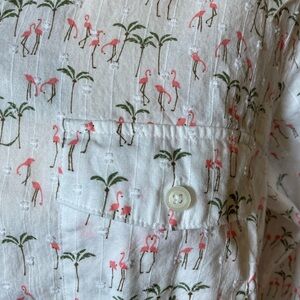 🦩 Flamingo button down shirt, Croft & Barrow, size large